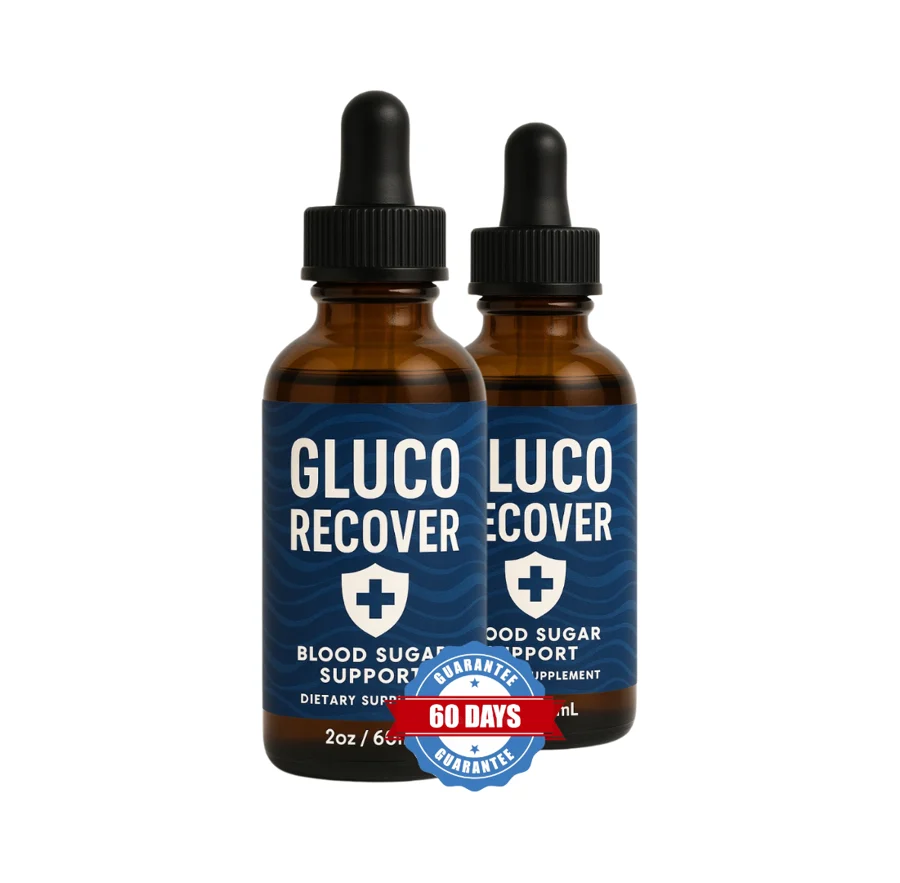 GlucoRecover blood sugar support liquid drops, 60 mL dropper bottle